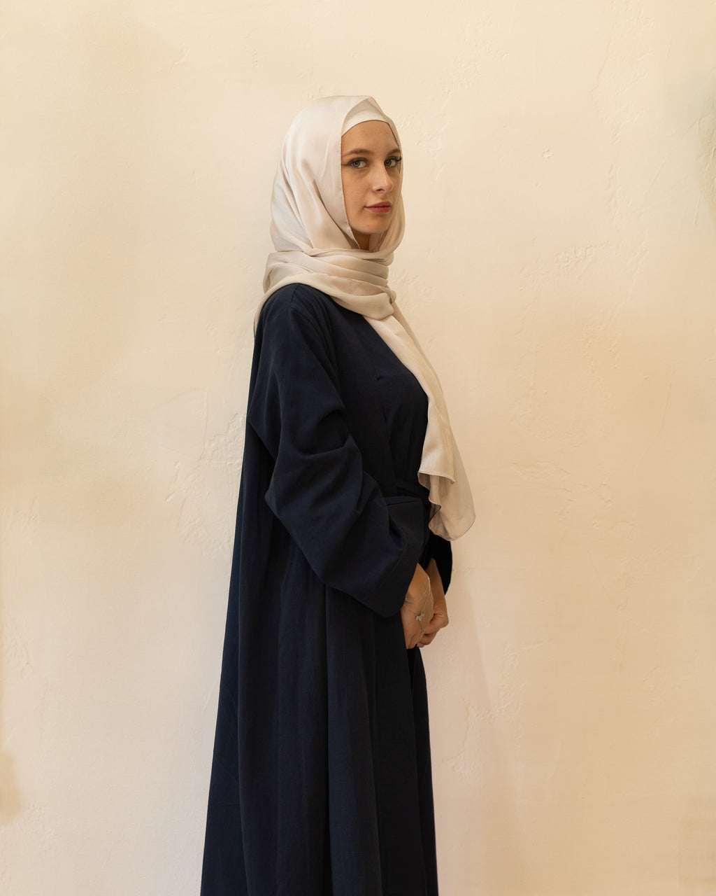 2 Piece Linen Abaya with Belt